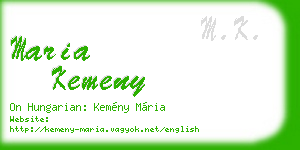 maria kemeny business card